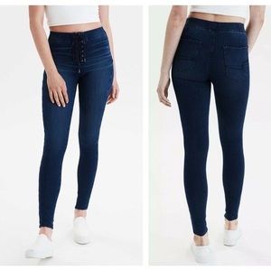 American eagle ae lace up stretch jeans 12 regular